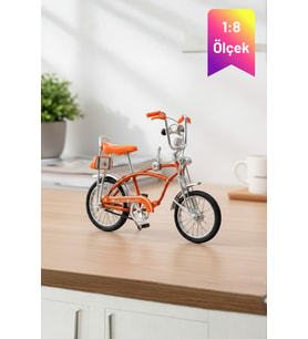 Turuncu Yüksek Kaliteli Metal 1:8 Ölçek Koleksiyonluk Die Cast Model Retro Vintage Bisiklet