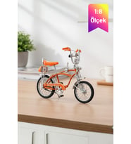 Turuncu Yüksek Kaliteli Metal 1:8 Ölçek Koleksiyonluk Die Cast Model Retro Vintage Bisiklet