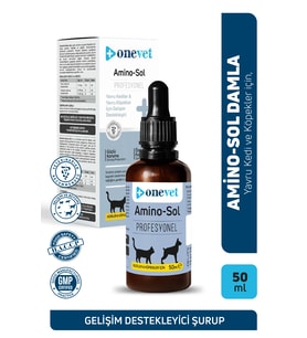 OneVet Yavru Kedi ve Köpekler İçin Gelişim Destekleyici Amino-Sol Damla 50 Ml