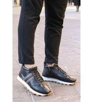 Hakiki Deri Kürklü Erkek Klasik Bot 154KMA1710 (Siyah)