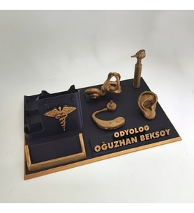 Kişiye Özel Odyolog Masa İsimliği Kartvizitlik - İşitme Merkezi Açılış & Tebrik Hediyesi