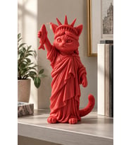 Özgürlüğün Kedisi Dekoratif Biblo - Büyük Boy - 22cm