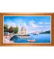 EV İŞYERİ OFİS İÇİN ALTIN ÇERÇEVELİ PASPARTULU TABLO S50