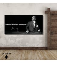 Panoramik Kanvas Atatürk Sözleri Türk vatanı bir bütündür, parçalanamaz.