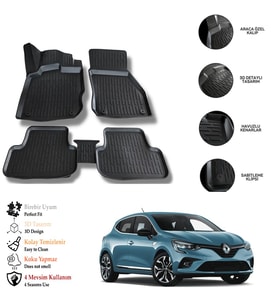 Renault Clıo 5 2021 3D Havuzlu Paspas OTL