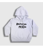 Presmono Unisex Çocuk Beyaz Logo Depeche Mode Kapüşonlu Sweatshirt 140629tt (Beyaz)