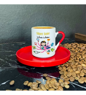 Süper Anne Kırmızı Türk Kahvesi Fincanı