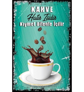Çay Ve Kahve Temalı Retro Ahşap Poster
