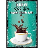 Çay Ve Kahve Temalı Retro Ahşap Poster