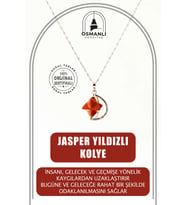 Jasper Doğal Taş Yıldızlı Kolye, Gümüş Zincir