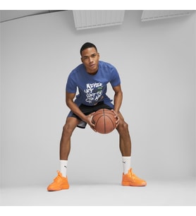 Puma 539247-01 Greatness Tee 1 Erkek Basketbol Spor Mavi Tişört