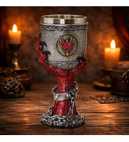 Orta Çağ Ejderha Pençesi Tasarımlı 3D Kabartmalı Fantasy Kadeh Bardak Metal İç Hazneli Dekoratif