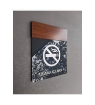 Wooden Serisi Sigara İçilmez Uyarı Tabelası