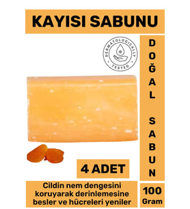 Doğal Güzel Kokulu Cilt Besleyici Yenileyici Saç Dökülmesine Karşı Organik Kayısı Sabunu 4 Adet