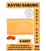 Doğal Güzel Kokulu Cilt Besleyici Yenileyici Saç Dökülmesine Karşı Organik Kayısı Sabunu 4 Adet