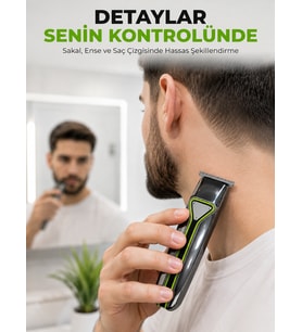 Profesyonel Erkek Tıraş Makinesi 3 Taraklı T Tipi Bıçaklı USB Şarjlı Saç Sakal Kesme Makinesi