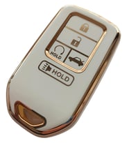 Honda Civic Accord Uyumlu Smart Anahtar Kılıfı Kumanda Kılıfı Oto Anahtarlık Beyaz Gold
