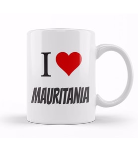 I love Mauritania Kupa Bardak Porselen