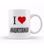I love Mauritania Kupa Bardak Porselen