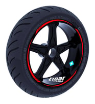 Bayrak Kırmızı 4 Parçalı Keskin Jant Şeridi Sticker Çınar Extreme