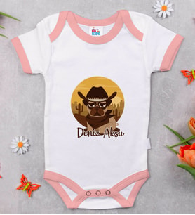 BK Kids Kişiye Özel Pembe Bebek Body Zıbın - Model 189