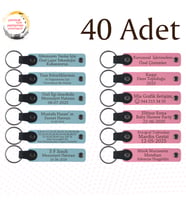 Gök Mavi & Pembe, 40’lı Set, İsme Özel Anahtarlık, Üniversite Mezuniyetine Özel Hediye