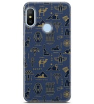 Xiaomi Mi A2 Lite Uyumlu Kılıf Sfenks 07 Egypt Desenli Kılıf Açık Mavi
