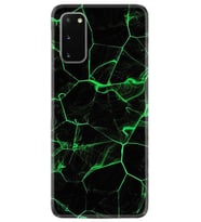 Samsung A02S A03S A10 A12 A13 A21S A22 Kılıf Desenli Silikon Yeşil Şerit Mermer 1320