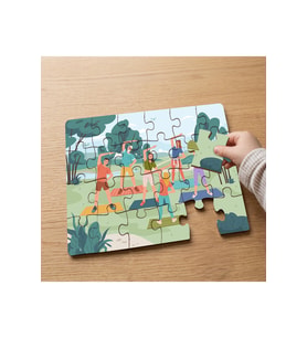 Spor Yapan İnsanlar Tasarımlı 24 Parça Ahşap Çocuk Puzzle MPK0607