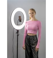Döküm Ayaklı 21 İnç Renkli LED Ring Işığı, Kumandalı, Taşımalı, Makyaj ve Kuaför Işığı