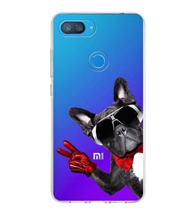PrintiFy Xiaomi Mi 8 Lite ile Uyumlu 1mm Slim Fit Köpek 2 050e Baskılı Şeffaf  Kılıf