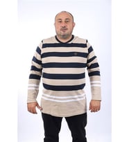Starbattal Erkek Büyük Beden Tişört Çizgili 22145-548