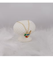 Mineli Origami Kuş Kolye (Gold)