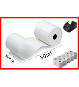 Termal Pos ve Adisyon Rulosu,Termal Yazıcı Kağıdı,Termal Bilgi Fişi 80 MmX 30 Mt (25 Paket) 250 Adet