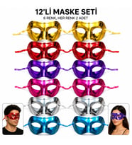 Metalik Venedik Toptan Parti Maskesi Seti – 6 Renk Karışık