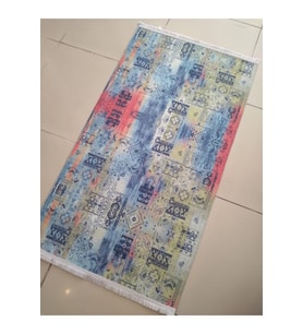 GABARDİN HALI KİLİM 1006 YEŞİL MAVİ KAYMAZ GABARDİN HALI KİLİM 80X150 CM