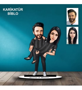 KİŞİYE ÖZEL Siyah Beyaz TARAFTAR TASARIMLI KARİKATÜR BİBLO B111