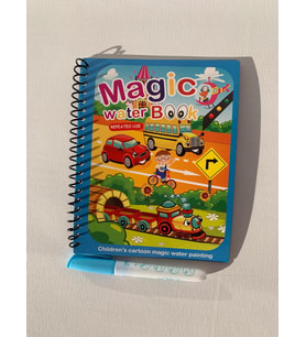 TAŞITLARLA ÇOCUKLAR Magic Book Eğitici İngilizce Sihirli Boyama Kitabı Su Kalemi Water Painting Mavi