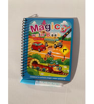 TAŞITLARLA ÇOCUKLAR Magic Book Eğitici İngilizce Sihirli Boyama Kitabı Su Kalemi Water Painting Mavi
