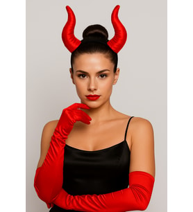 Halloween Cadılar Bayramı Taç Malefiz Kırmızı Çift Boynu Parti Kostümü Maleficent Taç