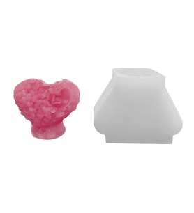 Tahtakale Toptancı Silikon 3D Ayaklı Pıtırcıklı Love Yazılı Kalp Mum Kalıbı
