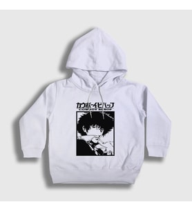 Presmono Unisex Çocuk Beyaz Poster Anime Cowboy Bebop Kapüşonlu Sweatshirt 492617tt
