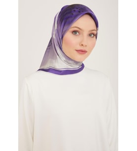 Armine Mor Çiçek Desen Tivil İpek Eşarp 9100 - 08