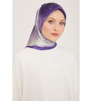 Armine Mor Çiçek Desen Tivil İpek Eşarp 9100 - 08