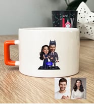 Kişiye Özel Karikatürlü Süper Kahraman Çift Sevgililer Lüks Fincan Sevgililer Günü Hediyesi