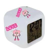 LOVE Tasarımlı 7 Renk Değiştiren LED Küp Dijital Saat  Dekoratif Işıklı Masa Saati