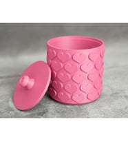3D Baskı Kalp Desenli Kapaklı Saklama Kutusu - İki Renkli Organizer - Pembe