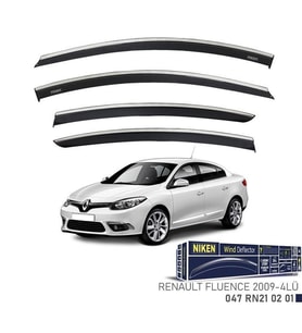 Niken Renault Fluence Cam Rüzgarlığı Kromlu 4'Lü 2009+ Sonrası (Beyaz)