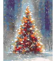 Yılbaşı Ağacı Sayılarla Boyama Seti 40x50 cm  (Tuvale Gerili)