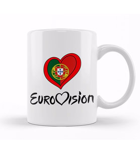 Eurovision Portugal Heart Kupa Bardak Porselen
